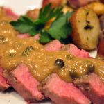 Sauteed Steak w/ Green Peppercorn Sauce