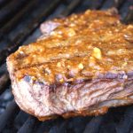 hatch green chile BBQ sauce on steak