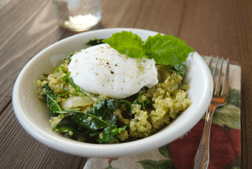 Kale-Pesto-Qunoa-Egg-Basil