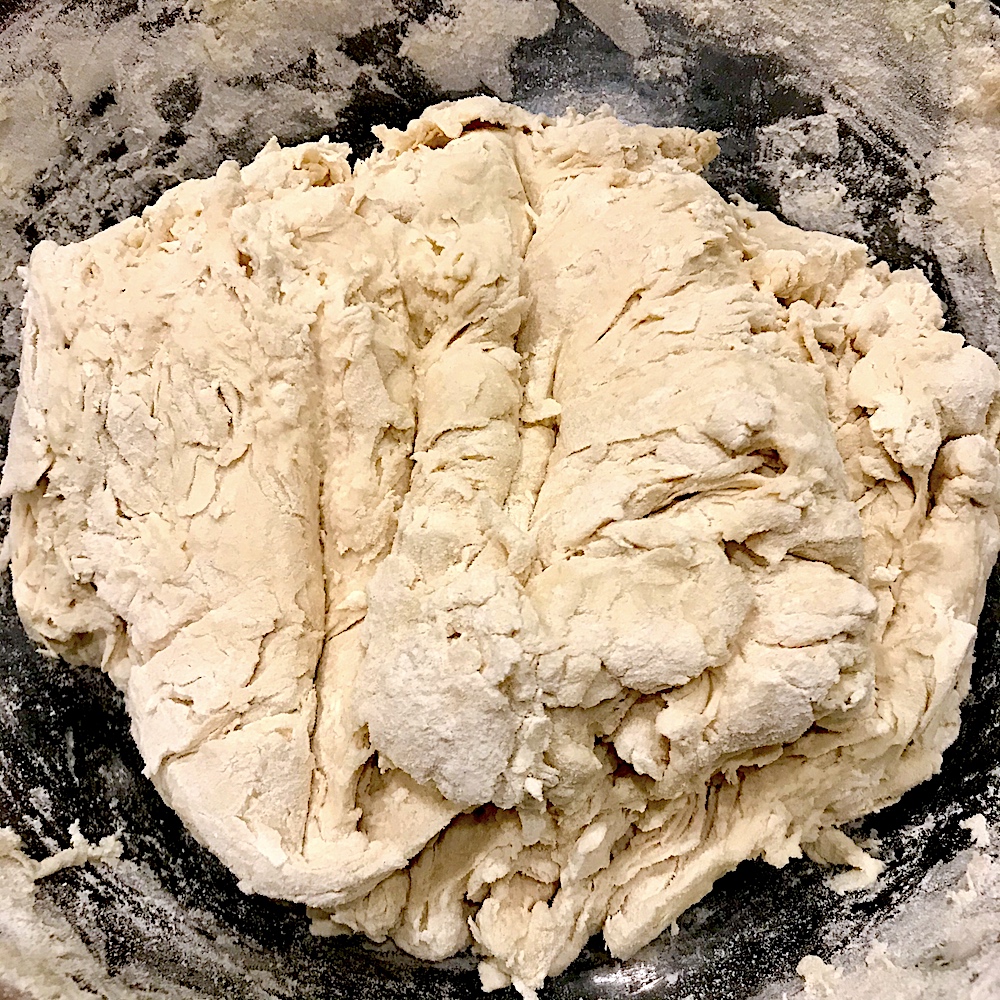 shaggy initial sourdough bread dough