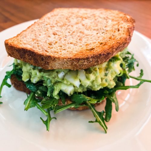 healthy egg salad sandwich with avocado instead of mayo
