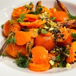 Savory Carrot Mochi with Roasted and Pickled Carrots + Pistachio Dukkah
