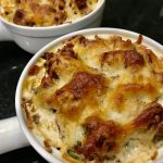 Chorizo, Brussels Sprout & Potato Gratin with Manchego Cheese